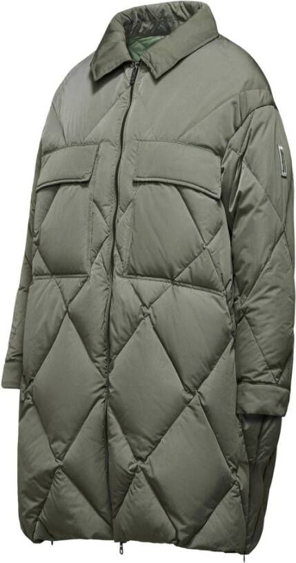 BomBoogie Dames Diamant Gestikte Nylon Donsjas Groen Dames