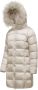 BomBoogie Heldere Nylon Bont Gevoerde Puffer Beige Dames - Thumbnail 2