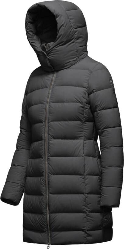 BomBoogie Stretch-Nylon Donsjas met Afneembare Capuchon Grijs Dames