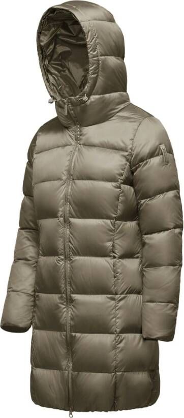 BomBoogie Lichtgewicht Nylon Donsjas met Getailleerde Pasvorm Grijs Dames