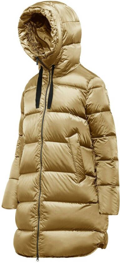 BomBoogie Lange donsjas van helder nylon Geneva stijl Beige Dames