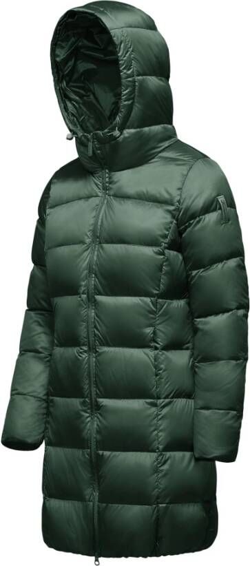 BomBoogie Lichtgewicht Nylon Donsjas met Getailleerde Pasvorm Groen Dames