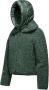 BomBoogie Korte Sherpa Fleece Hoodie Jas Groen Dames - Thumbnail 2