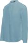 BomBoogie Blauwe Koreaanse Kraag Shirt Blue Heren - Thumbnail 2
