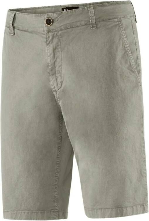 BomBoogie Katoenen Gabardine Chino Bermuda Shorts Beige Heren
