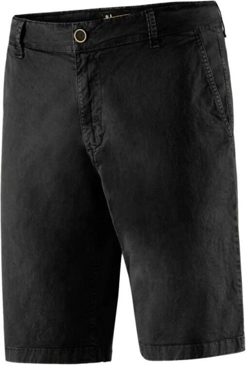 BomBoogie Katoenen Gabardine Chino Bermuda Shorts Zwart Heren