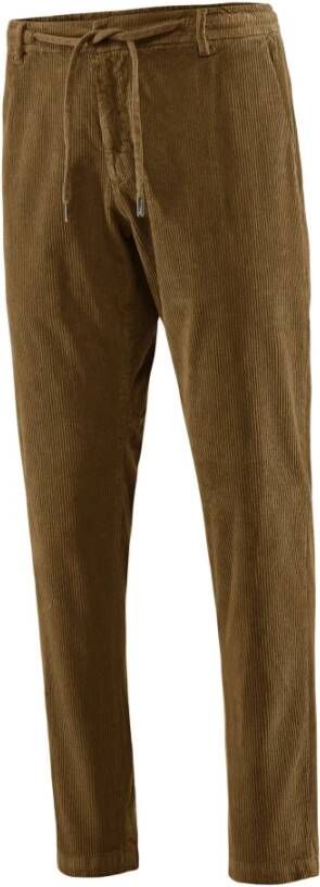 BomBoogie Slim-Fit Fluwelen Chino Broek met Koord Bruin Heren