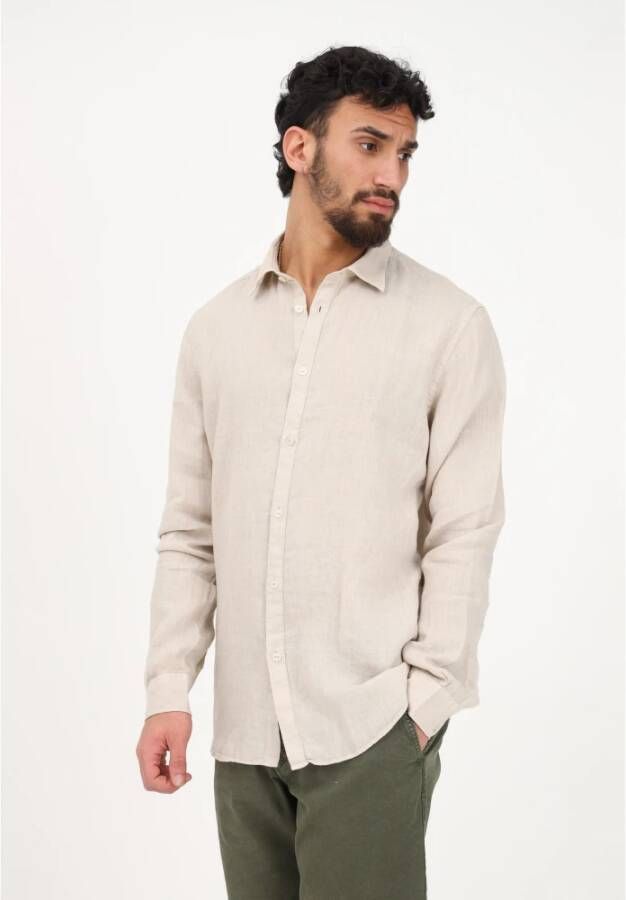 BomBoogie Casual Overhemd Beige Heren