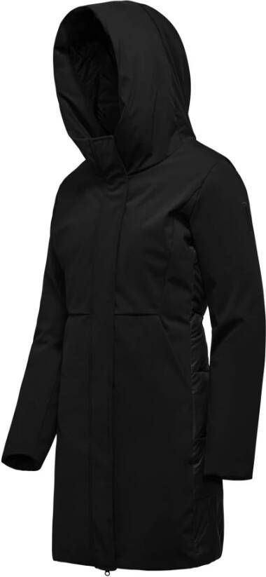 BomBoogie Parka van twee materialen met getailleerde pasvorm Zwart Dames