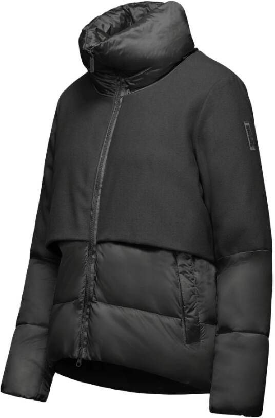 BomBoogie Gewatteerde jas met wol-nylon mix Zwart Dames