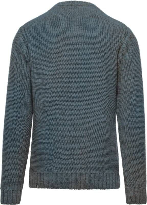 BomBoogie Heren Pullover met Diamantpatroon van Wolmix Blauw Heren