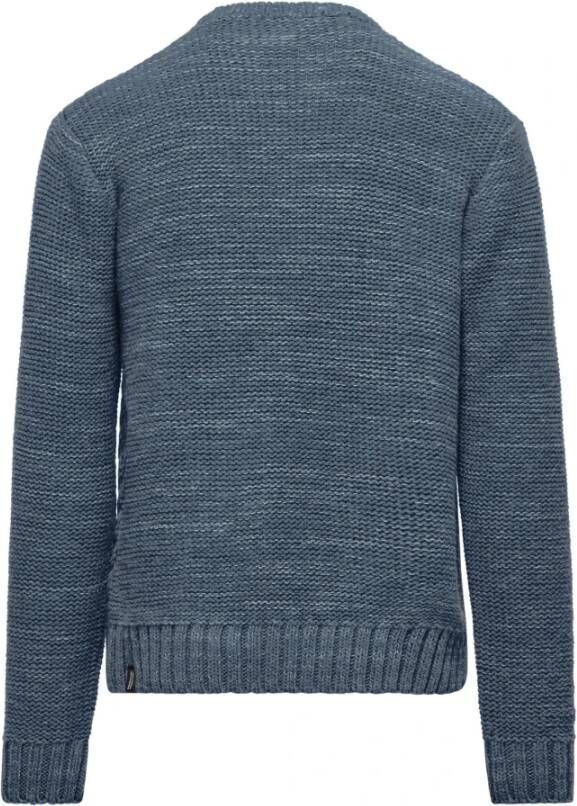 BomBoogie Heren Pullover van Gemengde Wol met Diamantsteek Blauw Heren