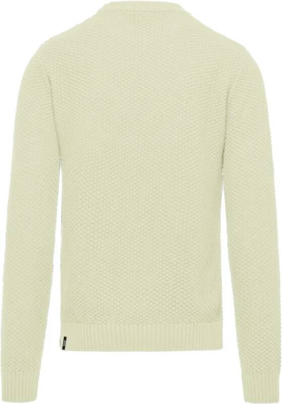 BomBoogie Katoen-Wol Gebreide Ronde Hals Pullover Geel Heren