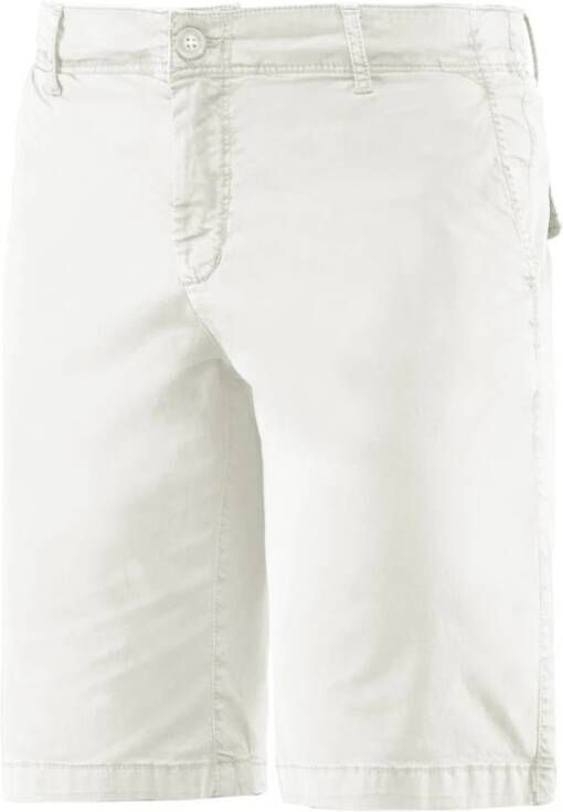 BomBoogie Stretch Gabardine Slim Fit Chino Bermuda Shorts Wit Heren