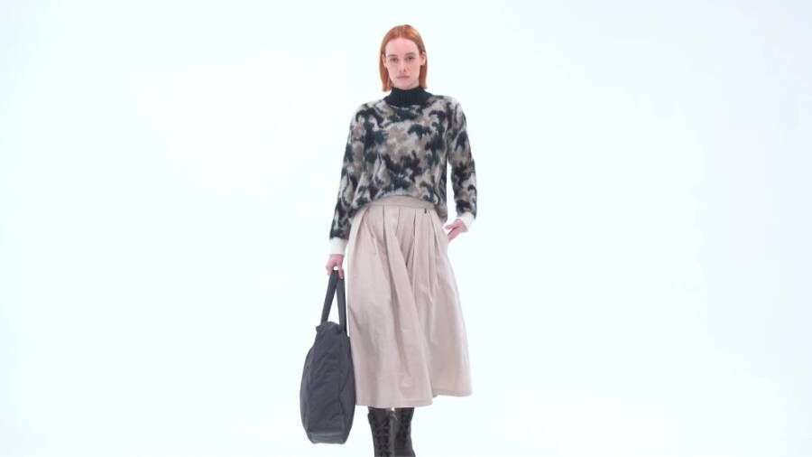 BomBoogie Mohair Blend Camouflage Trui Groen Dames