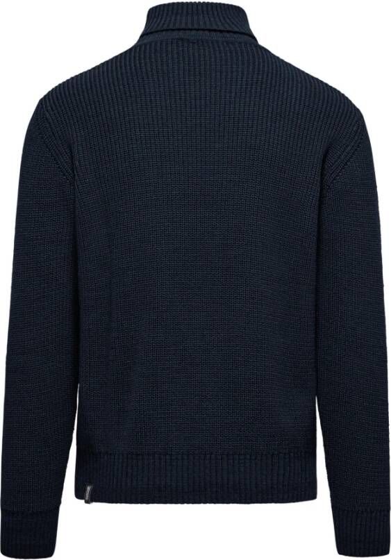 BomBoogie Geribbelde coltrui van wolmix Blauw Heren