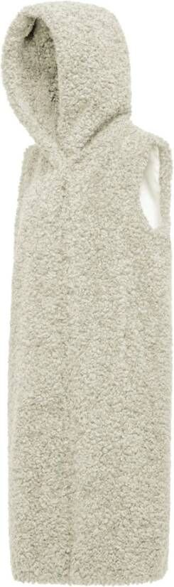 BomBoogie Sherpa Fleece Hooded Vest Beige Dames