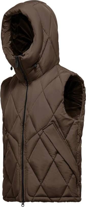 BomBoogie Gewatteerd vest met diamantpatroon Bruin Heren