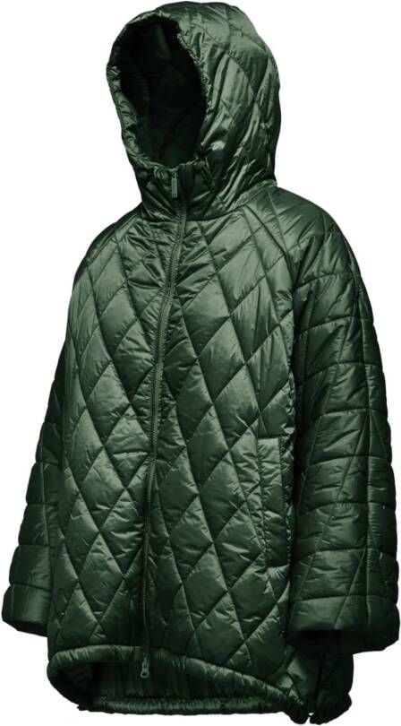 BomBoogie Waterafstotende Cape met Wijde Mouwen en Capuchon Groen Dames