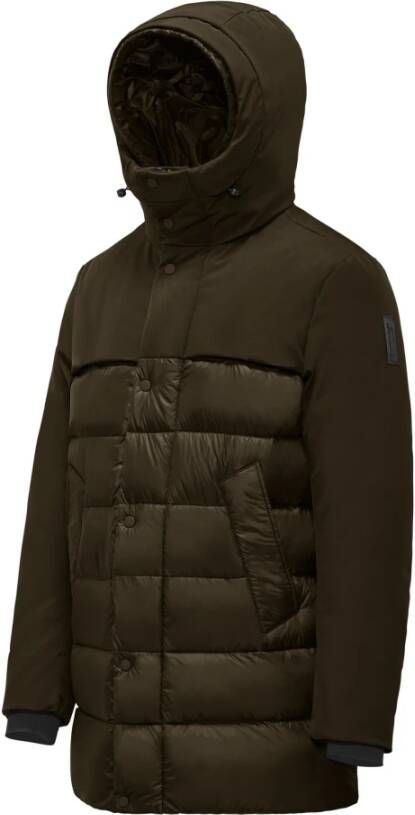 BomBoogie Parka van twee materialen met donsvulling Bruin Heren