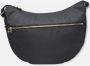 Borbonese Mezzaluna Schoudertas Nylon Leer Zwart Black Dames - Thumbnail 5