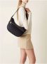 Borbonese Mezzaluna Schoudertas Nylon Leer Zwart Black Dames - Thumbnail 2