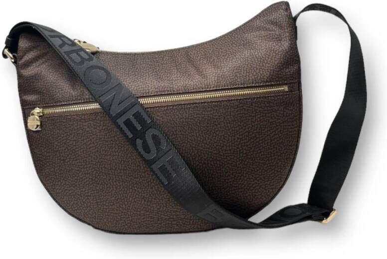 Borbonese Luna Bag Middle Stijlvolle Schoudertas voor de Moderne Vrouw Beige Dames