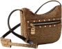 Borbonese Elegante Suède Schoudertas met Verstelbare Band Brown Dames - Thumbnail 2
