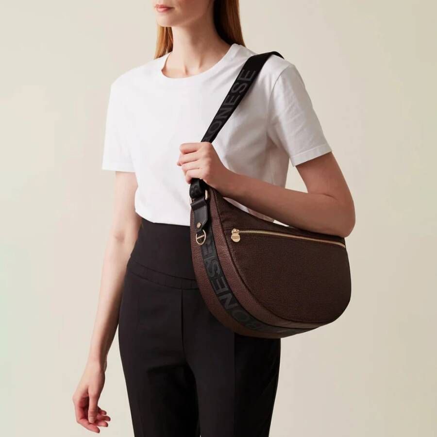 Borbonese Medium Luna Tas in Zwart Dames
