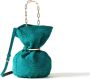 Borbonese Trésor Bucket Bag Small OP Suede Crossbody Blauw Dames - Thumbnail 2