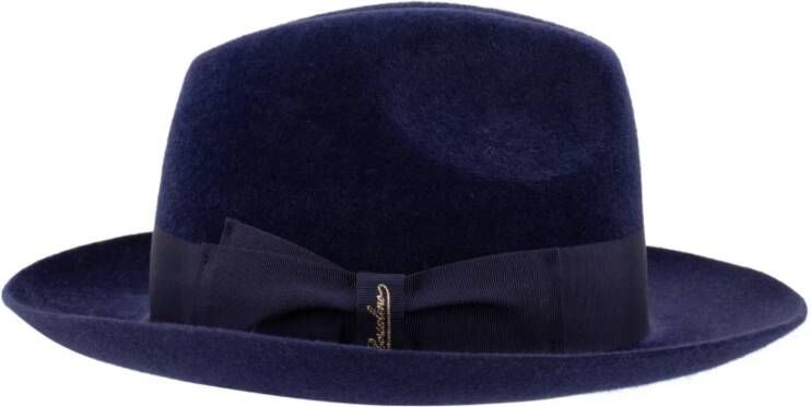 Borsalino Glamoureuze Herfst Winter Hoed Blauw Dames