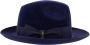Borsalino Glamoureuze Herfst Winter Hoed Blauw Dames - Thumbnail 2