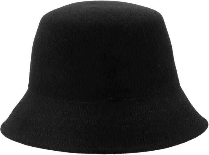 Borsalino Wollen Bucket Hat Stijlvolle dagelijkse accessoire Zwart Heren