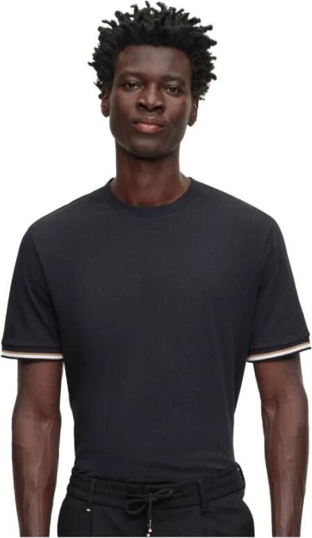 Boss T-shirt met labeltypische contraststrepen model 'Thompson'