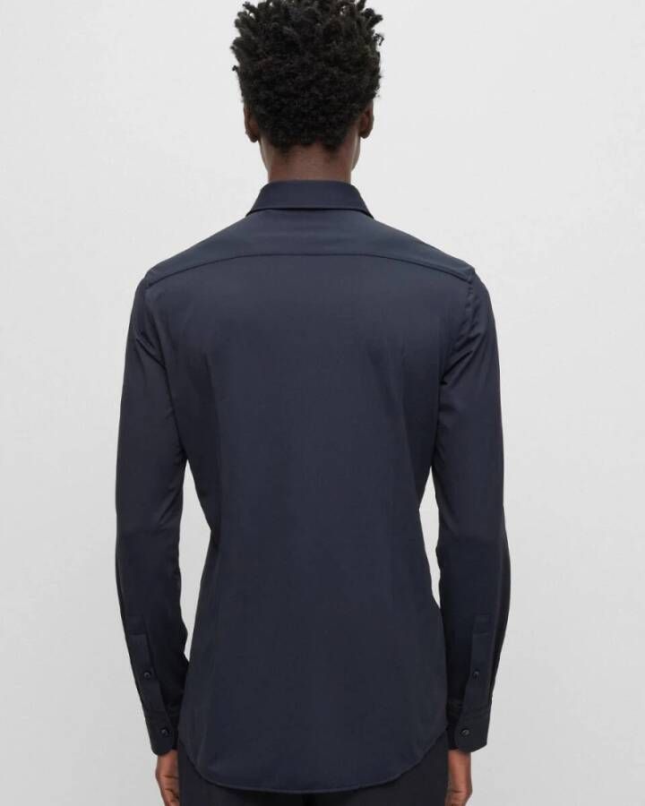 Boss Black Zwart Herenoverhemd Blauw Heren