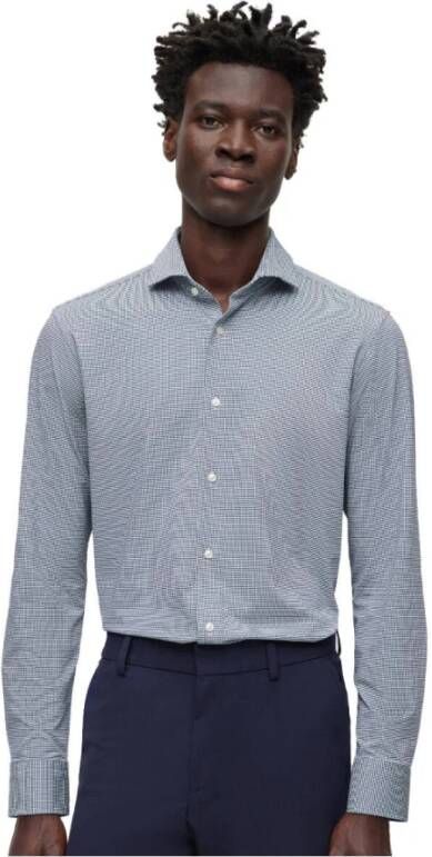 Boss Black Zwart Herenoverhemd Blauw Heren