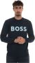 Boss Maxi Logo Crewneck Sweatshirt Blauw Heren - Thumbnail 2