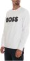 Boss Maxi Logo Crewneck Sweatshirt White Heren - Thumbnail 2
