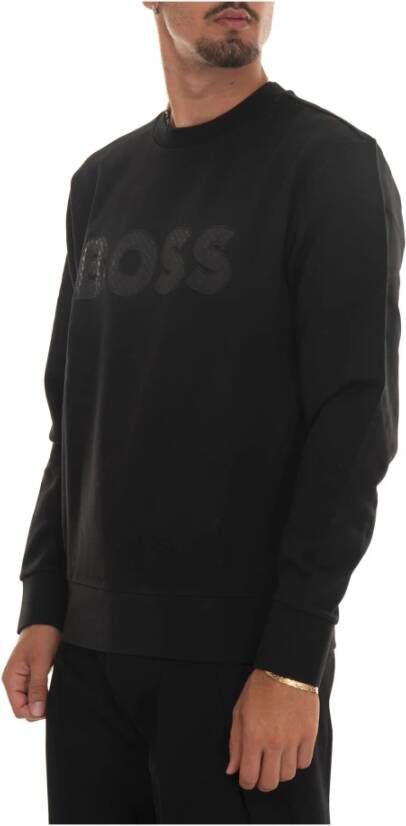 Boss Maxi Logo Crewneck Sweatshirt Zwart Heren