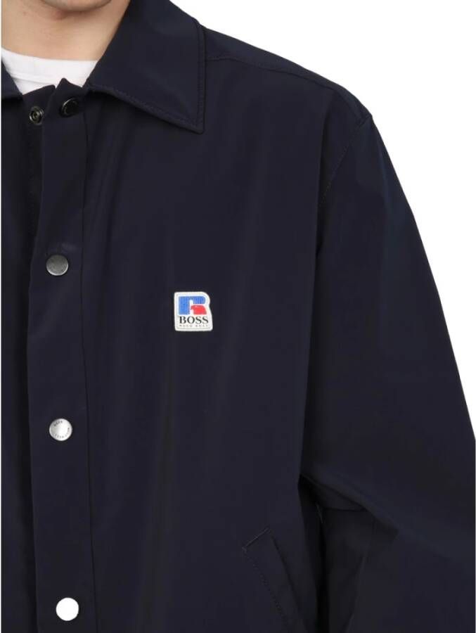 Boss Relaxed FIT Jacket With X Russell Athletic Logo Blauw Heren