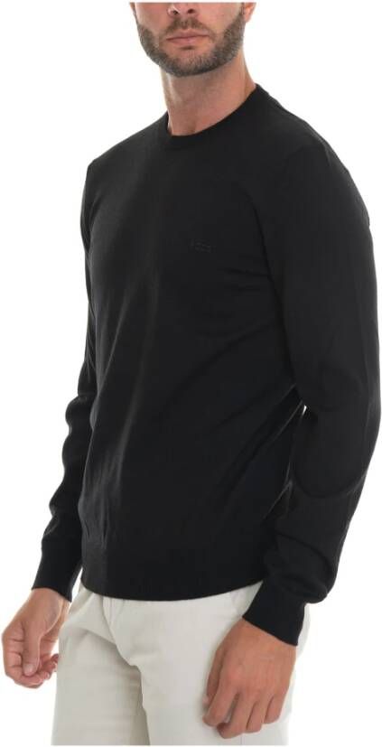 Boss Round-neck pullover Zwart Heren