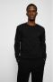 Hugo Boss sweater met logo ronde hals zwart effen katoen - Thumbnail 3