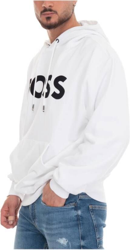 Boss Sullivan08 Sweatshirt with hood Wit Heren