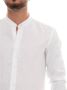 Boss H-Hank-Standup Overhemd with guru collar Wit Heren - Thumbnail 3