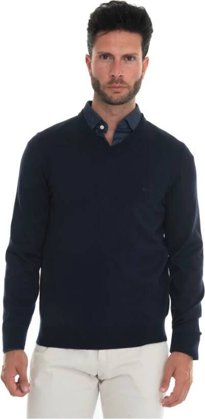 Boss V-neck pullover Blauw Heren