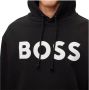 Boss Zwarte Katoenen Sweatshirt met Logo Print Black Heren - Thumbnail 4