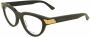 Bottega Veneta Zwart Transparant Acetaat Montuur met Iconische Metalen Strepen Black Unisex - Thumbnail 4