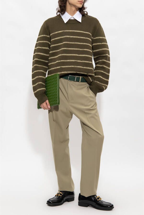 Bottega Veneta Striped sweater Groen Heren