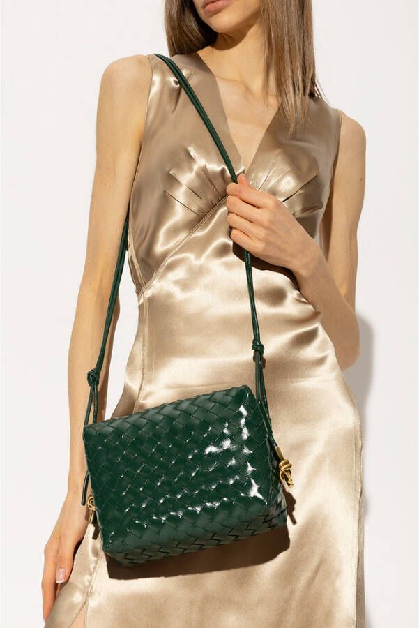Bottega Veneta Leather shoulder bag Groen Dames