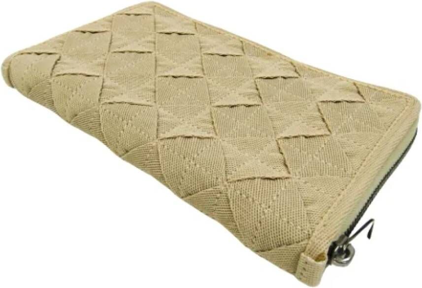 Bottega Veneta Vintage canvas portemonnee met stofzak Beige Dames